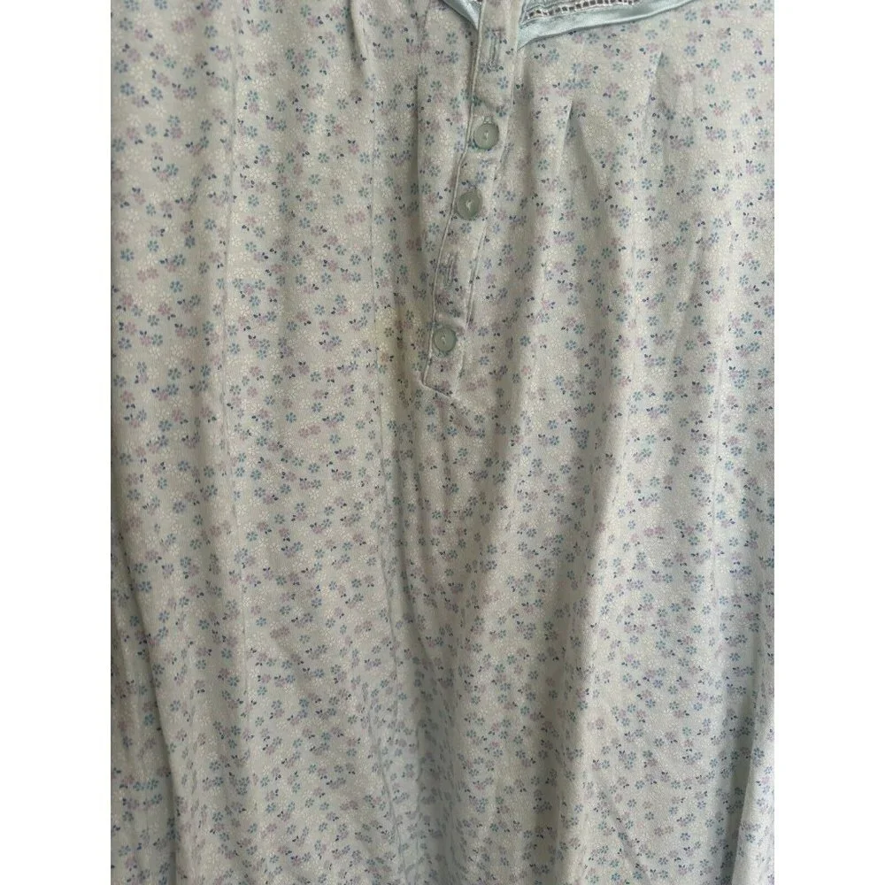 Celestial Dreams Woman Floral Print Short Sleeve Night Gown Size 1X Summer